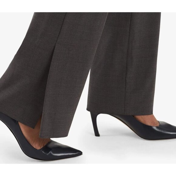 MM Lafleur The Clooney Pant Tropical Wool in Dark Gray Split Hem Straight Leg 8 - Picture 2 of 8